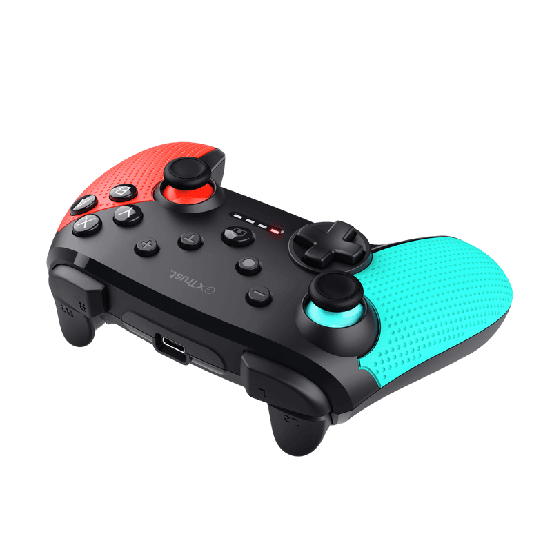 Controller wireless Trust Muta pentru consola Nintendo Switch, 15 butoane, controale: A, B, X, Y, L1, L2, L3, R1, R2, R3, reset, 8-way, start, select, d-input, multicolor