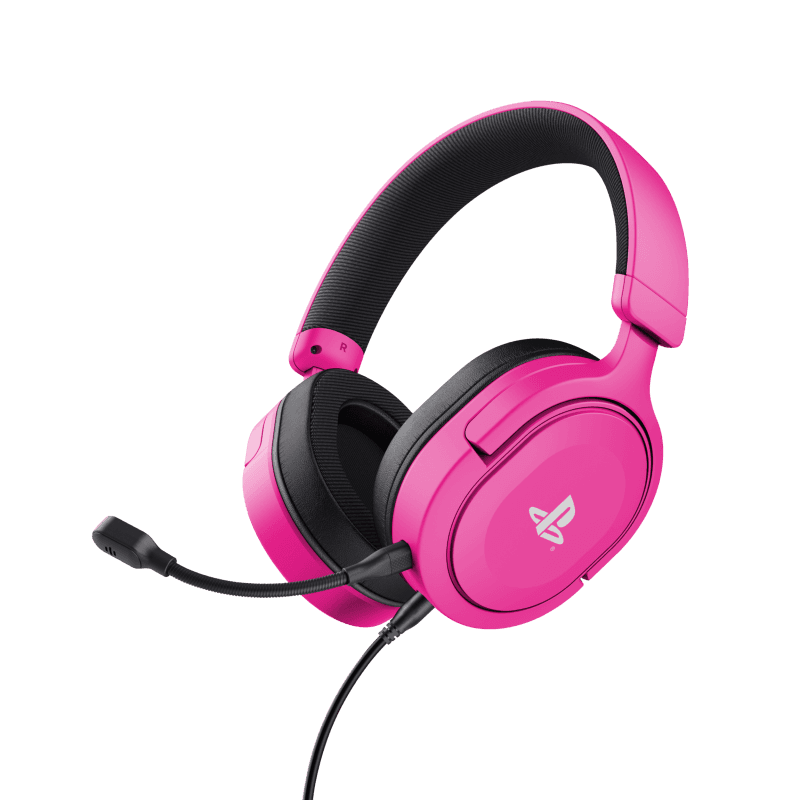 Casti gaming Trust GXT 498B Forta PS5, lungime cablu 120 cm, frecventa raspuns 20 Hz, 20.000 Hz, sunet stereo, frecventa raspuns microfon 100 Hz, 17.000 Hz, roz