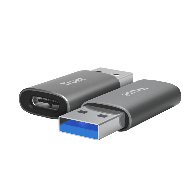 Adaptor Trust Calyx USB-A-USB-C, material ABS, gri