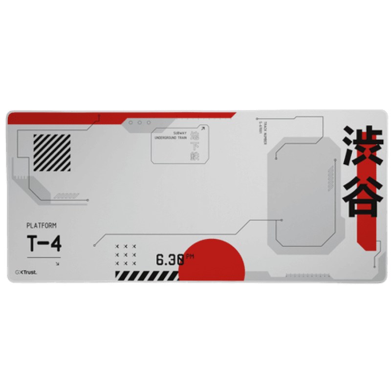Mousepad Trust GXT 759 XXL, suprafata moale, dimensiuni 900 x 400 x 3mm, rosu/alb