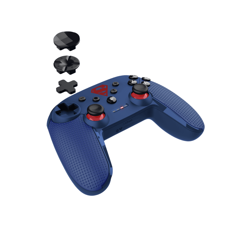 Controller wireless Trust GXT 542 Muta, material ABS, 15 butoane, compatibil cu pc, laptop, consola gaming, smartphone, tableta, albastru