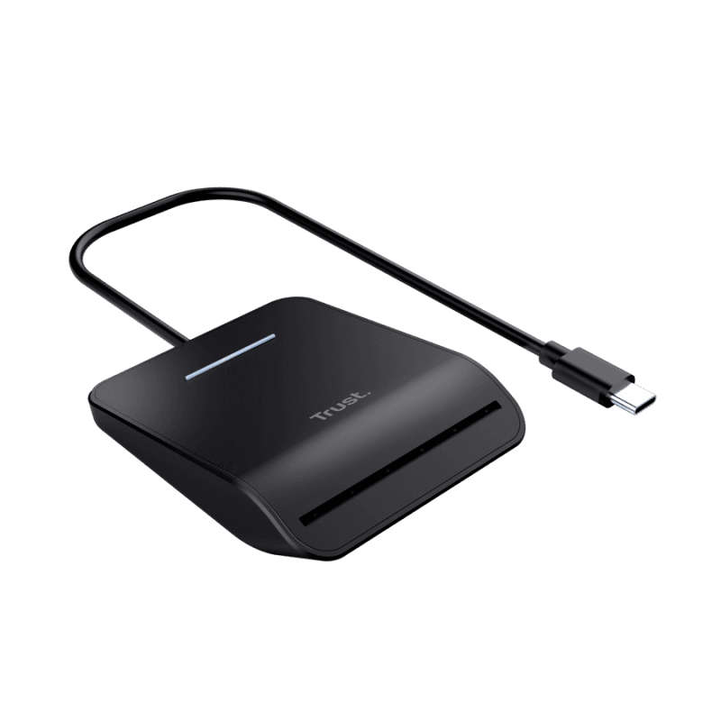 Primo Smartcard Reader Trust, interfata USB-C 2.0, lungime cablu 100cm, negru