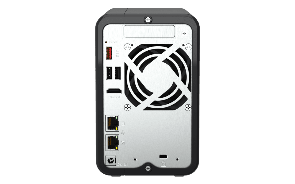 NAS QNAP 264 2-Bay, CPU Intel Celeron N5105/N5095 4-core/4-thread Processor, RAM 8 GB DDR4 (onboard, not expandable), HDD 2 x 2.5"/3.5" SATA 6Gbps + 2 x M.2 2280 PCIe Gen 3 x1 SSD slots (neincluse), LAN: 2 x 2.5GbE (optional 10GbE expansion via a PCIe card), USB3.2 Gen2: 2 x Type-A USB2.0: 2, tower
