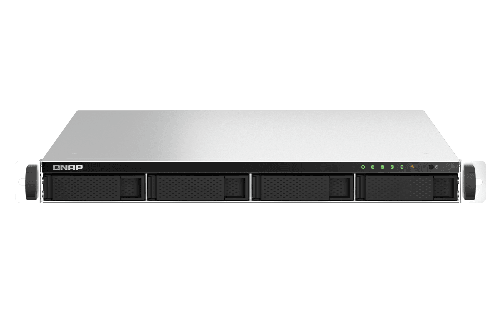 NAS QNAP 464U 4-Bay, CPU Intel Celeron N5105/N5095 4-core/4-thread Processor, RAM 8GB RAM onboard (not expandable), 2.5"/3.5" SATA 6Gbps HDD (neincluse), LAN: 2 x 2.5GbE (2.5G/1G/100M/10M), USB3.2 Gen1: 2, 1U, single PSU (not upgradeable to RP), garantie 3 ani
