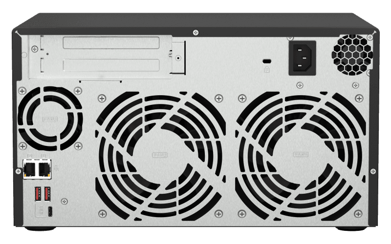 NAS QNAP 873A 8-Bay, CPU AMD Ryzen V1000 series V1500B 4C/8T 2.2GHz, RAM 8GB (1x 8GB) DDR4 (2 x SODIMM slots, max. 64GB, suport optional ECC RAM), 8x 2.5/3.5 SATA 6Gbps, 2x M.2 2280 NVMe PCIe Gen3 x1 HDD (neincluse), LAN: 2 x 2.5GbE (optional port 10GbE prin placa PCIe), tower, single PSU, 250W