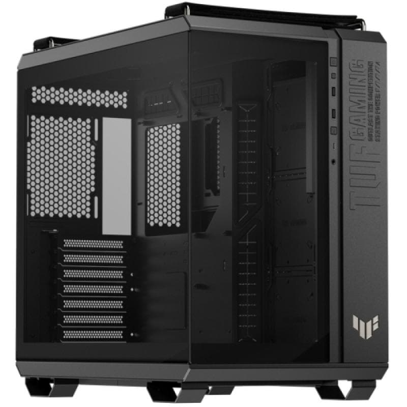 Carcasa ASUS TUF GAMING GT502 HORIZON Mid Tower ARGB NEGRU, Tempered Glass, Sloturi Expansiune 8+ 3 aditional verticale, Drive Bays: 2x3.5" 2x2.5", Ventilatoare Suportate: 4 (spate: 1x120mm, sus: 3x120mm sau 2x140mm), Format Placa De Baza Suportat: Mini-ITX, Micro-ATX, ATX, Lungime Maxima Placa
