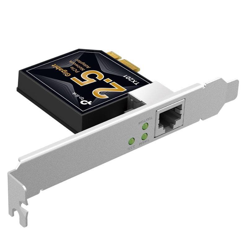 Adaptor wireless TP-Link, TX201, 2.5 Gigabit PCIe, Standarde și Protocoale: IEEE 802.3, IEEE 802.3u, IEEE 802.3ab, IEEE 802.3bz, IEEE 802.3x, Interfata: 1× PCI Express 2.1 x 1, 1× RJ45 Gigabit/Megabit Port, Dimensiuni: 120.8 × 98.2 × 21.5 mm.