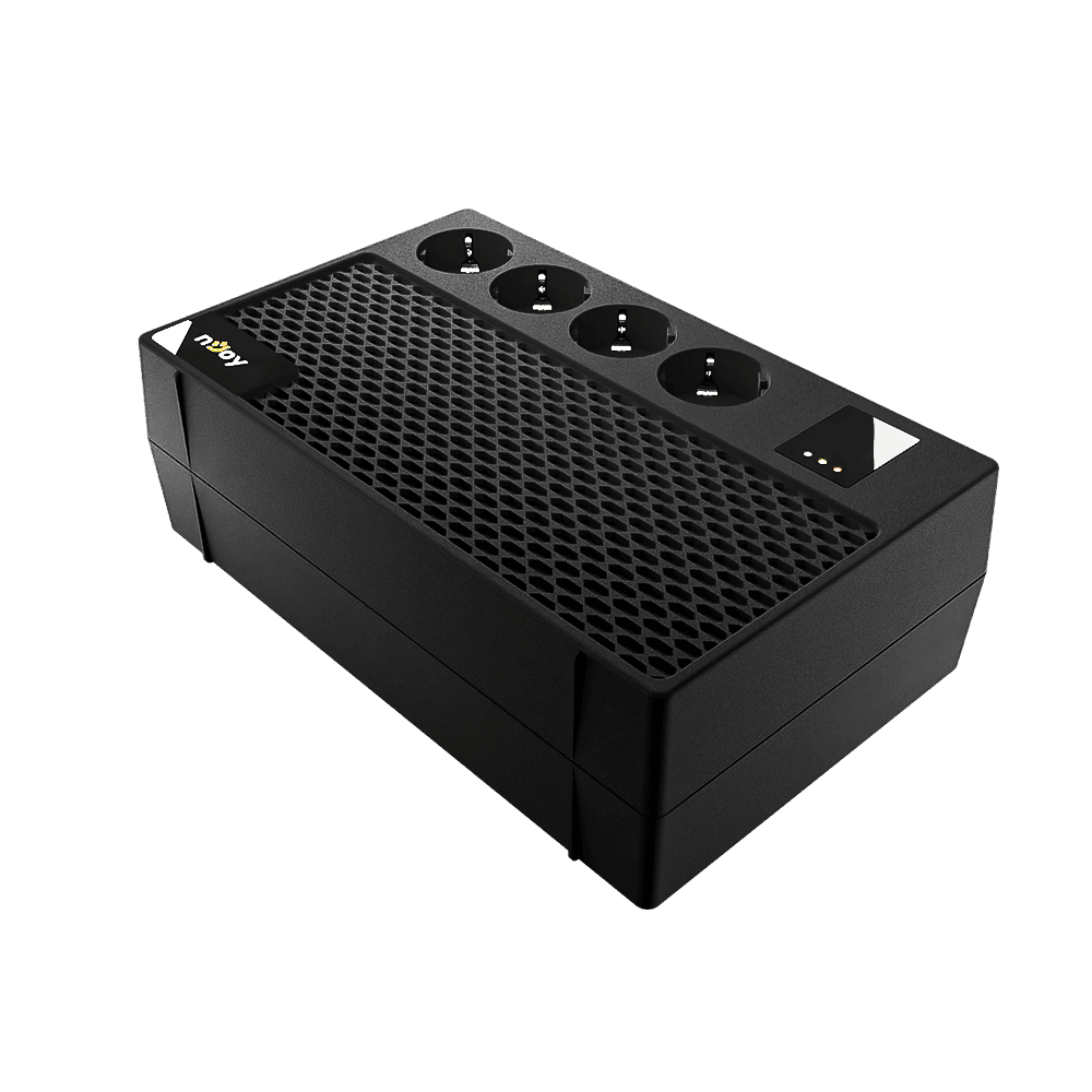 UPS nJoy Renton 650 Plus, 650VA / 360W, 4x prize Schuko conectate la baterie, fara display LCD, tensiune nominala de intrare 230V  Caracteristici Stabilizator (AVR) de tip Boost and Buck Functie auto-restart la revenirea tensiunii electrice Functie de incarcare in mod oprit Functie de pornire la