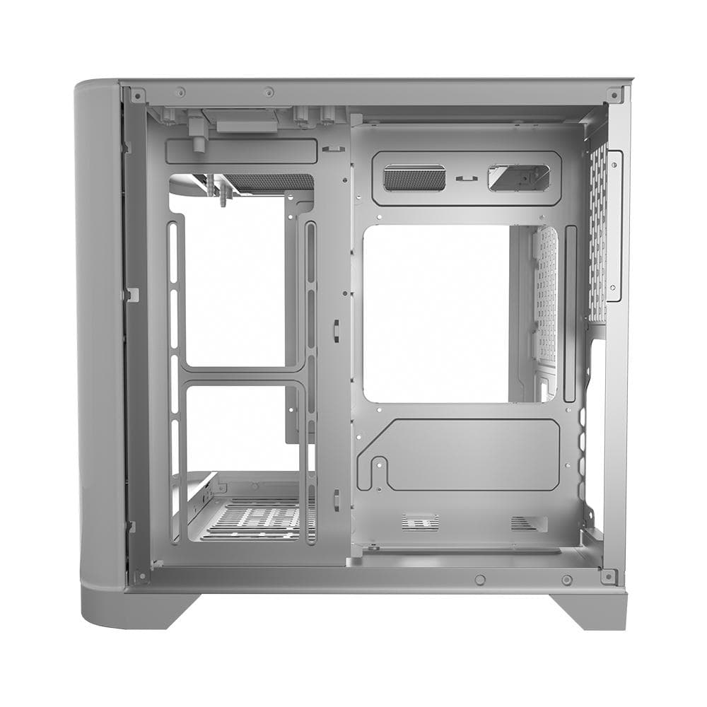 Carcasa 1stPlayer gaming UV5-wh-Hub, 5 ventilatoare aRGB infinity efect plus PWM, telecomanda, Micro-ATX, alb