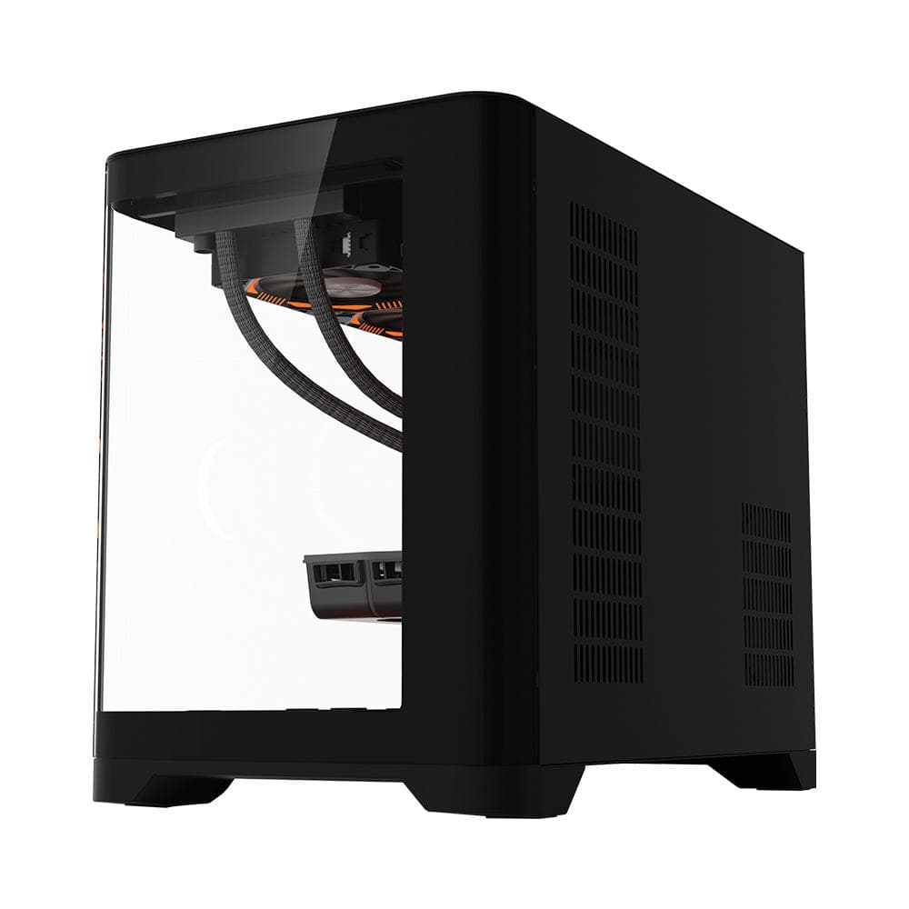 Carcasa 1stPLAYER® Gaming UV6-bk, Micro-ATX, 6 ventilatoare aRGB infinity efect plus PWM, telecomanda, negru
