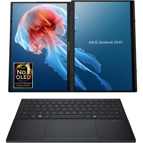 Laptop Asus Zenbook Duo, UX8406CA-QL118X, 14.0-inch, FHD (1920 x 1200)OLED 16:10 aspect ratio, Intel® Core™ Ultra 7 Processor 255H (24M Cache,up to 5.10 GHz), 32GB LPDDR5X on board, 1TB M.2 NVMe™ PCIe® 4.0 SSD,120Hz refresh rate, 400nits, Glossy display, 1080p FHD camera, Wi-Fi7(802.11be)