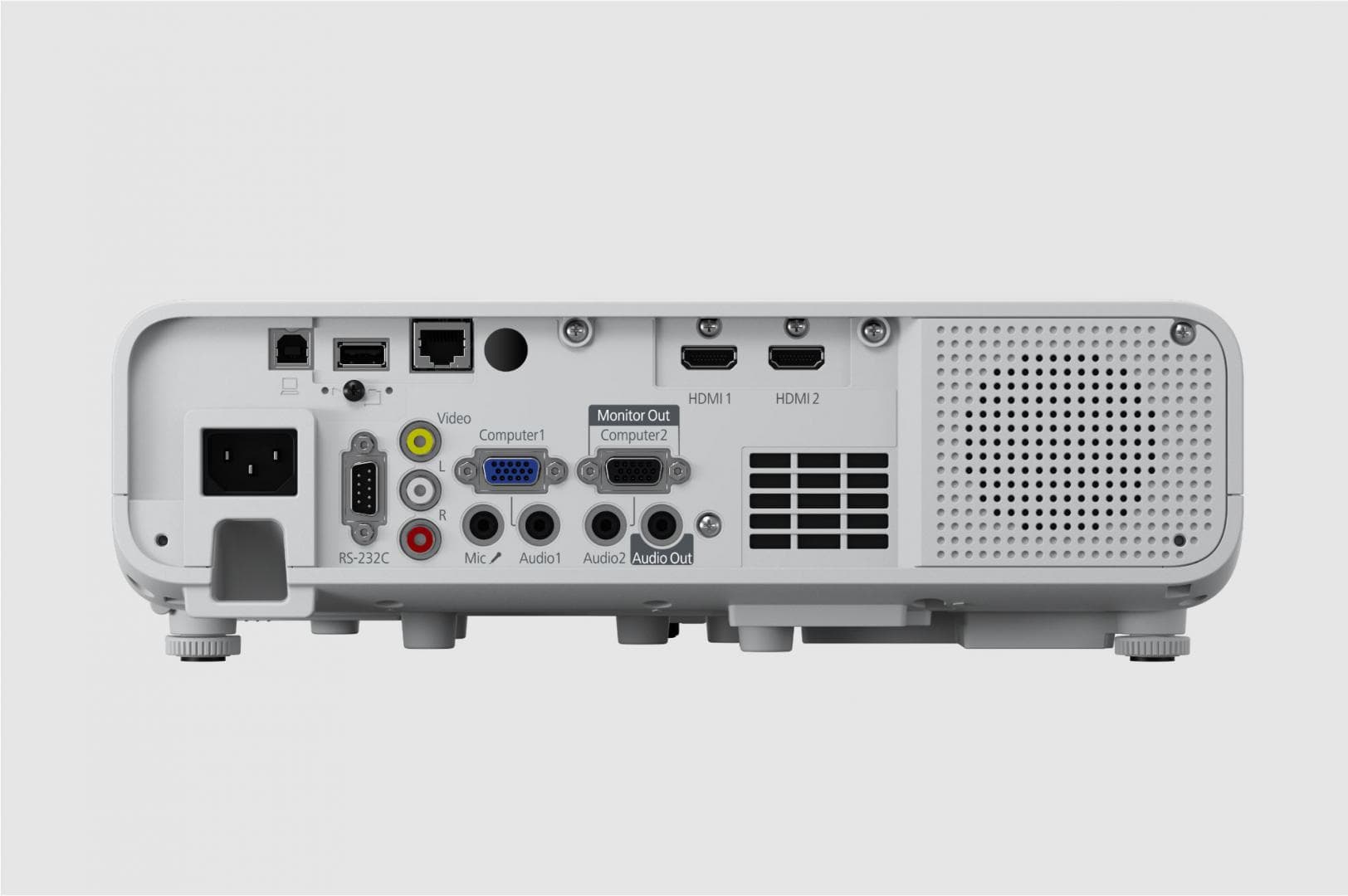 Proiector EPSON EB-L260F, 3LCD, RGB, 4600 lumeni, FHD 1080p, 16:9, Cpontrast:2.500.000:1, lampa 20.000 ore/ 30.000 ore Eco mode, dimensiune imagine: 31"-310", Interfata: USB 2.0-A, USB 2.0, RS-232C, Ethernet interface (100 Base-TX / 10 Base-T), Wi-Fi Direct, VGA in (2x), VGA out, Composite in