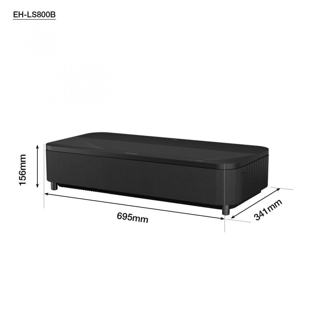 Proiector Epson EH-LS800B, 3LCD, 4.000 lumeni, 4K PRO-UHD, 16:9, 2.500.000:1, laser 20.000 ore, HDR10, HLG, zoom 1- 2,5, dimensiune maxima imagine 150", 3* USB 2.0-A, USB 2.0 Type B (Service Only), Wireless LAN IEEE 802.11a/b/g/n/ac, Jack plug out, Bluetooth, HDMI ARC, 3* HDMI, Android TV