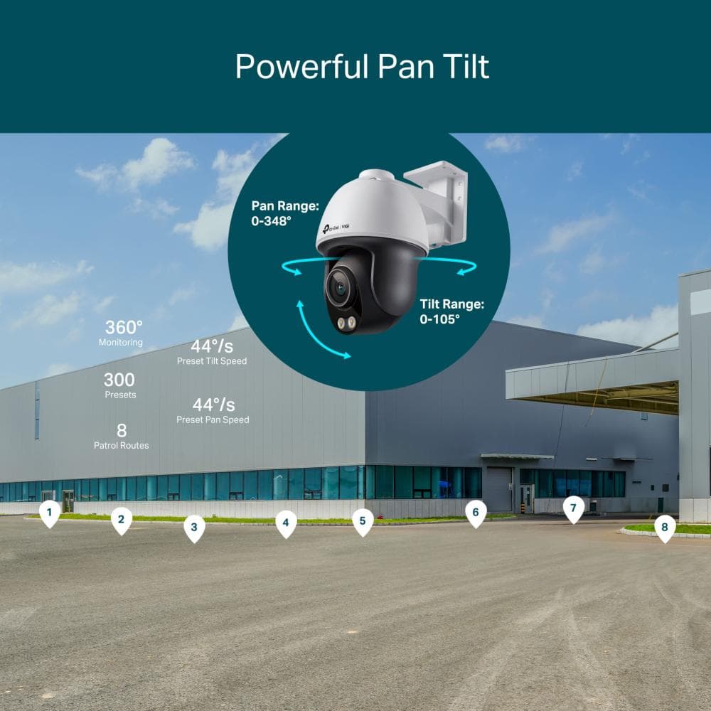 "TP-Link Camera IR de supraveghere Pan/Tilt  pentru exterior VIGIVIGI C540S(4mm), Senzor imagine: CMOS 1/1.79"", Lentila 4mm, F.1.0,Weatherproof: IP66, Infrarosu: 30m, Detectare: 63m, Observare: 26m, Recunoastere: 13m, Identificare: 6m, Unghi vizualizare:Horizontal FOV: 104°, Vertical FOV: 55°