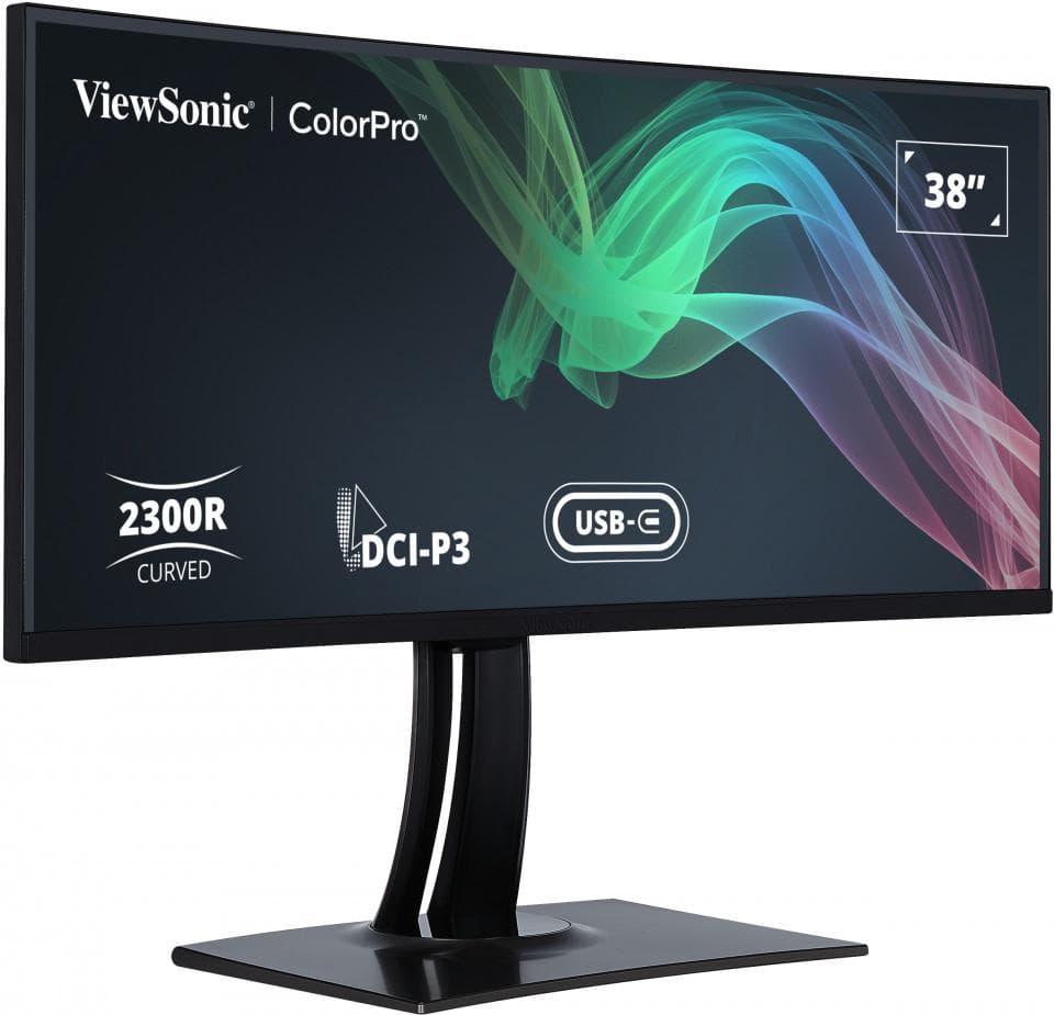 Monitor ViewSonic 38" VP3881A, Curvature: 2300R, Diagonal (inch): 38, Diagonal (cm): 96.5, Aspect ratio: 21:9, Panel: IPS, Resolution: 3840x2160, Refresh Rate: 60Hz, Response time GtG: 5ms, Brightness (max): 300 cd/m², Contrast (static) : 1000:1, Contrast (dynamic): 20M:1, Viewing angle: 178°/178°