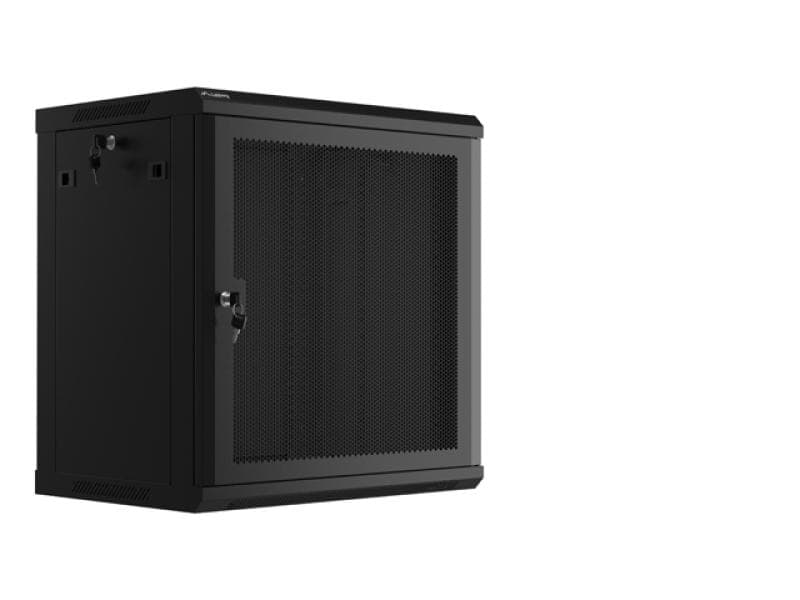 Dulap rack 19" perete 12U / 600x450 cu ușă perforată, negru (flat pack)