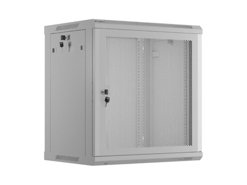 Dulap rack 19" perete 12U / 600x450 cu ușă perforată, gri (flat pack)