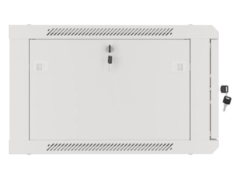 Dulap rack de perete 19", 6U, 600x600 mm, usa din sticla, gri, V2