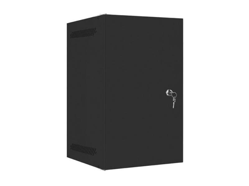 Dulap rack 10" perete 9U / 280x310 pentru auto-asamblare, cu ușă metalică, negru  (flat pack)