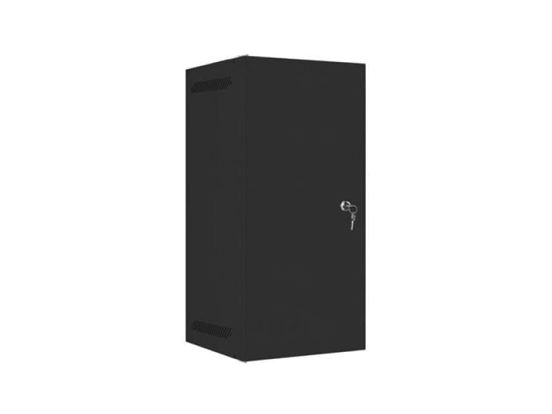 Dulap rack 10" perete 12U / 280x310 pentru auto-asamblare, cu ușă metalică, negru  (flat pack)