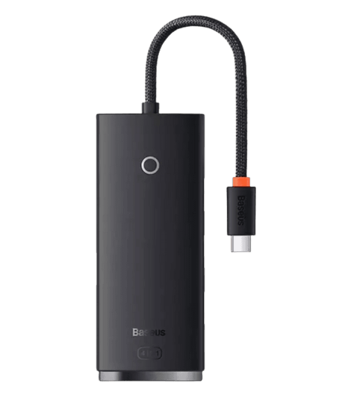 Hub extern Baseus Lite, porturi USB: USB 3.0 x 4, conectare prin USB Type-C, lungime 0.25m, negru