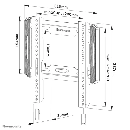 Suport TV de perete, Neomounts by Newstar WL30-550BL12, Fix, 24"- 55", VESA 200x200mm, suporta pana la 45kg, negru