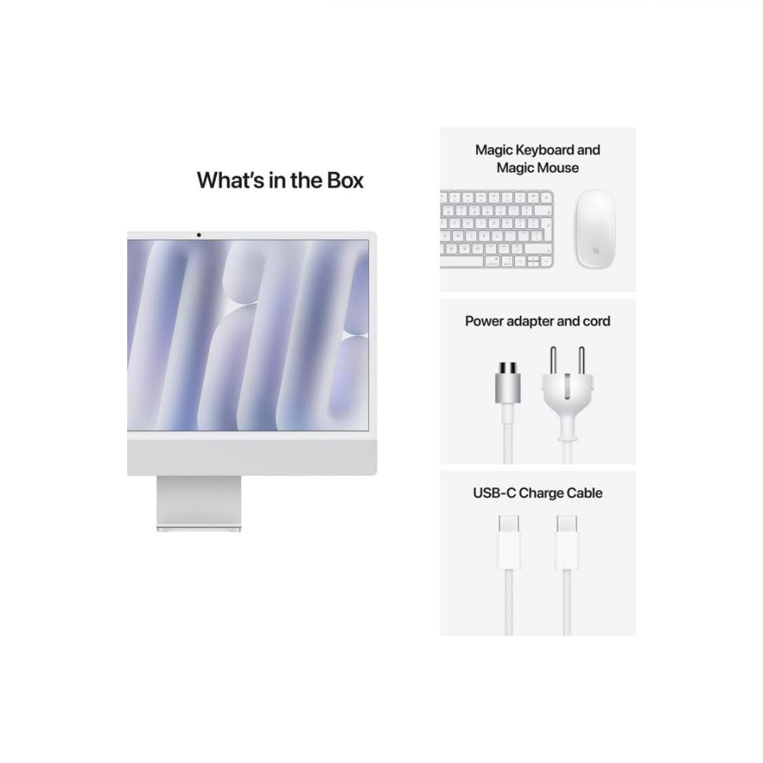 Apple iMAC 24" Retina 4.5k/ Apple M4 (CPU 8-core, GPU 8-core, Neural Engine16-core)/16GB/512GB - Silver - INT KB (2024) (Cto from MWUC3RO/A)