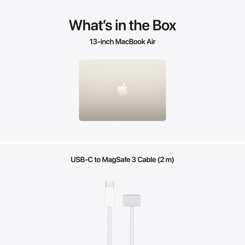 MacBook Air 13.6" Retina/Apple M5 (CPU 10-core, GPU 10-core, NeuralEngine16-core)/24GB/512GB - Starlight - INT KB (No Adapter) - 2026 (CTO from MDHA4RO/A)