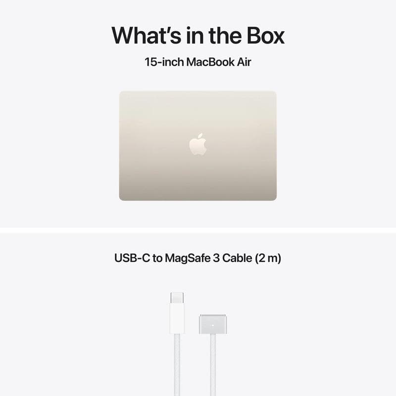 MacBook Air 15.3" Retina/Apple M5 (CPU 10-core, GPU 10-core, NeuralEngine16-core)/24GB/512GB - Starlight - INT KB (No Adapter) - 2026 (CTO from MDVD4RO/A)
