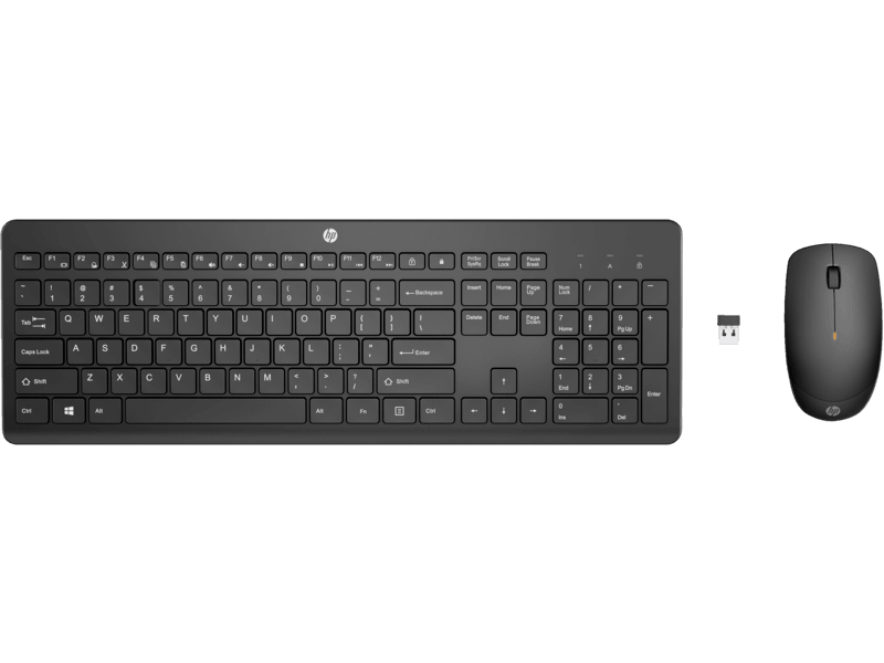 HP 235 Wireless Mouse and Keyboard Combo, Culoare: Negru, Dimensiuni: 44 x 14,62 x 2,76 mm (tastatură); 6,33 x 11,5 x 3,62 cm (mouse), Greutate: 0,5 kg (tastatură); 0,06 kg (mouse), Garantie 1 an