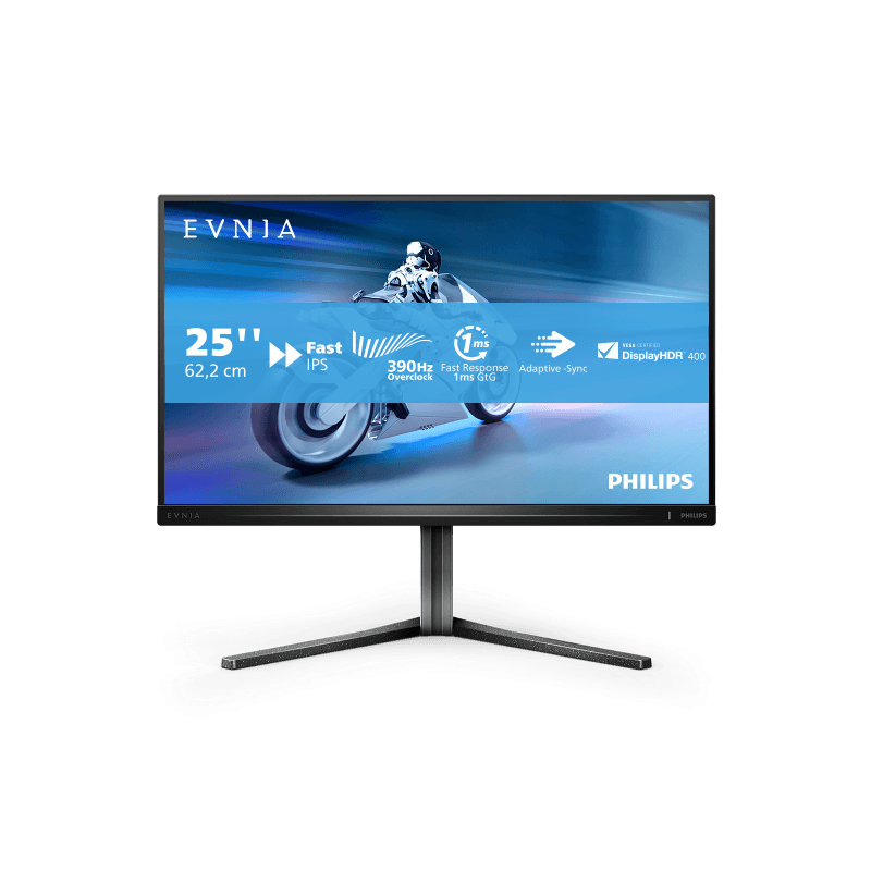 Monitor Philips 24.5" 25M2N5200U/00, Diagonal (inch): 24.5, Diagonal (cm): 62, Aspect ratio: 16:9, Panel: Fast IPS, Resolution: 1920x1080, Refresh Rate: 240Hz/390Hz, Response time GtG: 1ms, Response time MPRT: 0.3ms, Brightness (max): 400 cd/m², Contrast (static) : 1000:1, Contrast (dynamic): Mega