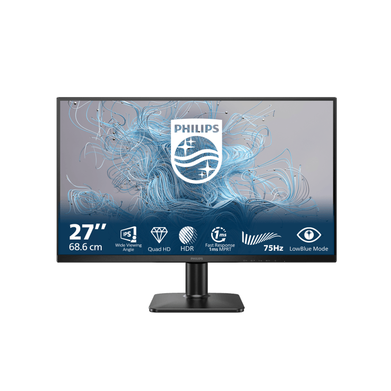 Monitor Philips 27" 27E2N1500L/00, Diagonal (inch): 27, Diagonal (cm): 68, Aspect ratio: 16:9, Panel: IPS, Resolution: 2560x1440, Refresh Rate: 75Hz, Response time GtG: 4ms, Brightness (max): 300 cd/m², Contrast (static) : 1000:1, Contrast (dynamic): Mega Infinity DCR, Viewing angle: 178/178, Color