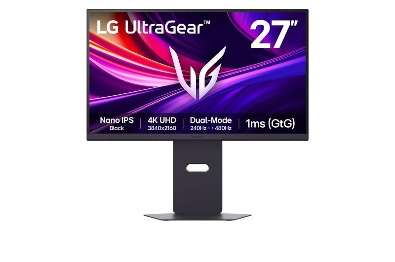 Monitor LG 27" 27G850A-B.AEU, Diagonal (inch): 27, Diagonal (cm): 68.47, Aspect ratio: 16:9, Panel: IPS, Resolution: 3840x2160, Refresh Rate: 240Hz, Response time GtG: 1ms, Brightness (max): 450 cd/m², Contrast (static) : 2000:1, Viewing angle: 178/178, Color Gamut Type: DCI-P3, Color Gamut