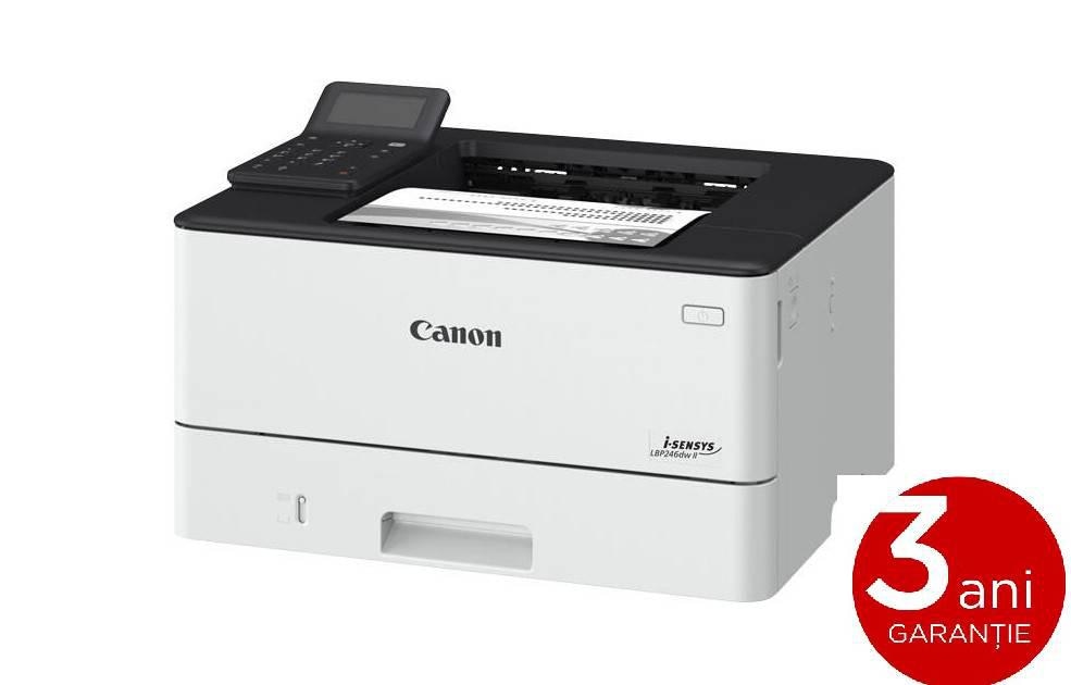 CANON LBP246DW II MONO LASER PRINTER, Format A4, Viteza printare: 40ppm, Duplex automat, Rezolutie: 1200 x 1200 dpi, FPO: 5 sec., Limbaje printare:  UFRII, PCL 5e1, PCL6, Adobe® PostScript3, Capacitate hartie: standard-250+100 coli, max.-900 coli, Interfata: USB, WI-FI, Retea, Compatibilitate sistem