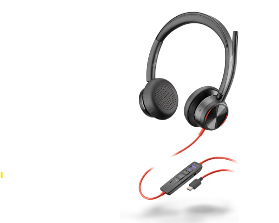 Poly Blackwire 8225 Stereo Microsoft Teams Certified USB-C Headset +USB-C/A Adapter