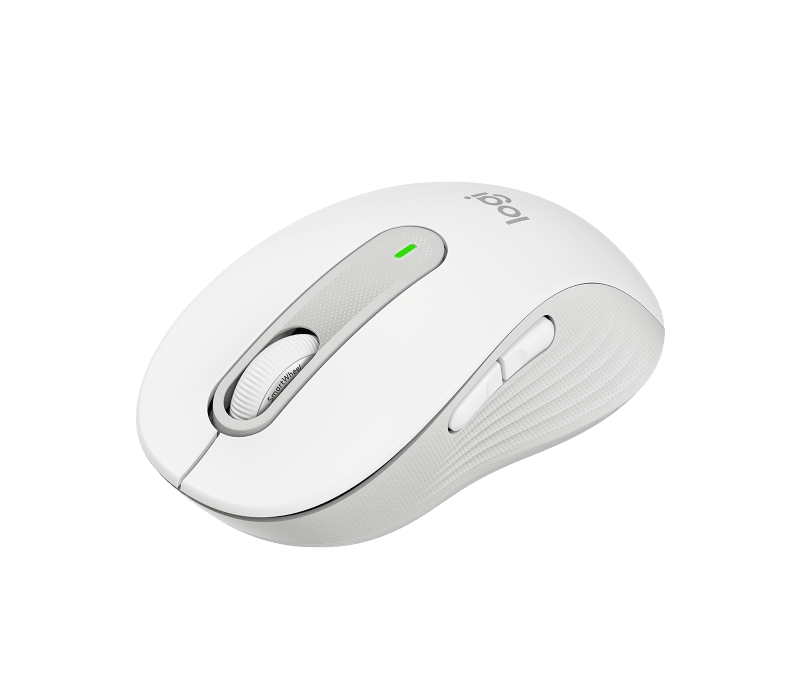 Mouse wireless Logitech Signature M650, rezolutie 2000 DPI, dimensiuni 10.71 x 6.18 x 3.78 cm, alb