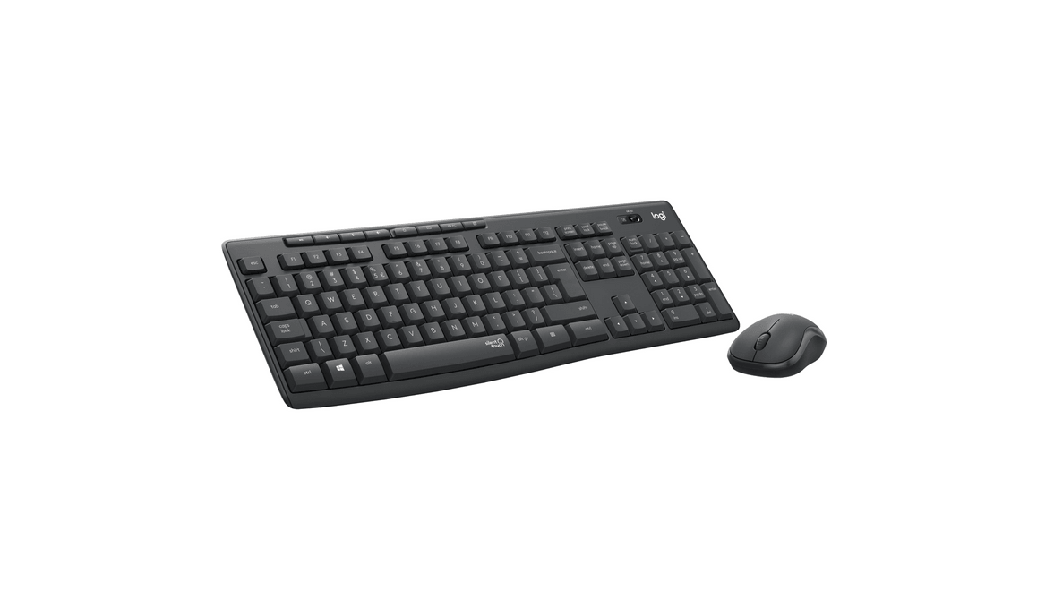 Logitech kit wireless silent MK295, SilentTouch Technology, spill- resistant, 2.4GHz, gri
