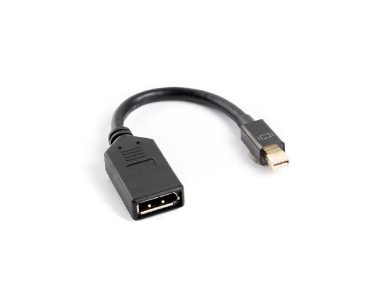 Cablu adaptor Mini DisplayPort(M) 1.1 -> DisplayPort(F) 10 cm negru