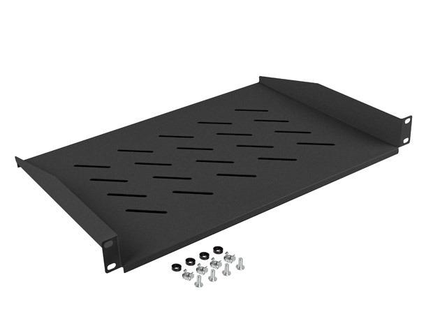 Poliță fixă 19" 1U / 483x315 mm,  max. 25 kg, negru