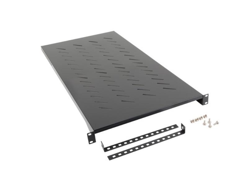 Poliță fixă 19" 1200 mm negru  (1U / 483x910 mm,  max. 25 kg, prindere în 4 puncte)