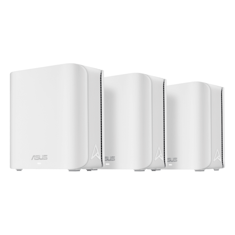 Asus Zen WIFI dual-band whole-home coverage, BD4 (W-3-PK), Network Standard: IEEE 802.11a, IEEE 802.11b, IEEE 802.11g, WiFi 4 (802.11n), WiFi 5 (802.11ac), WiFi 6 (802.11ax), WiFi 7 (802.11be) IPv4, IPv6, internal antenna x 4, Transmit/Receive: 2.4 GHz 2 x 2, 5 GHz 2 x 2, 5 Memory: 128 MB Flash, 512