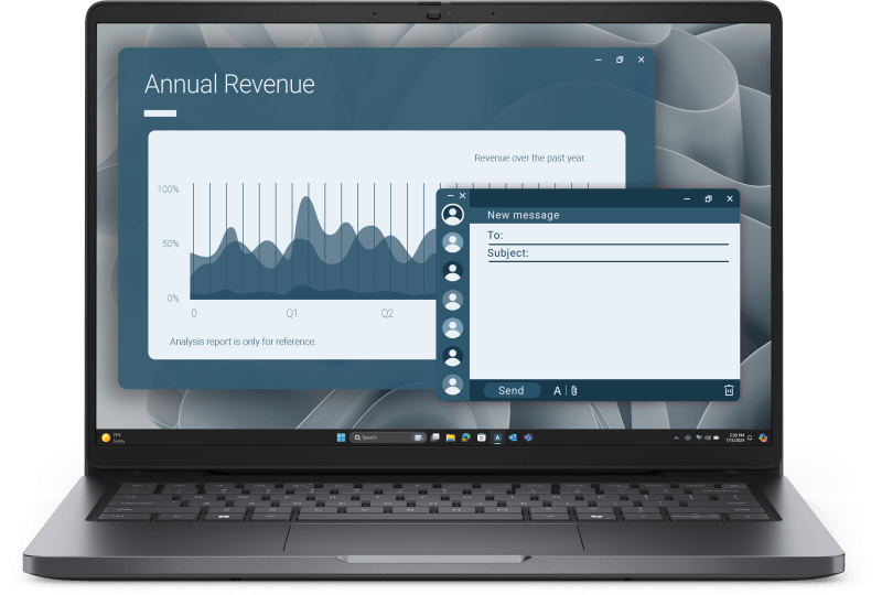Laptop Business DELL Pro 14, cu procesor AMD Ryzen 5 PRO 230, 14'' IPS, 16 GB DDR5, 512 GB SSD, AMD Radeon 760M, Windows 11 Pro