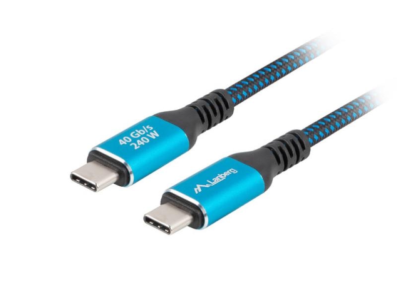 Cablu USB-C M/M 4.0 1,5 m 240W 8K 60Hz negru-albastru