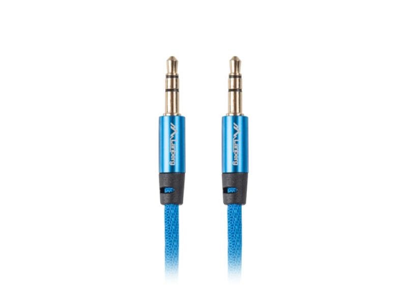 Cablu minijack 3,5 mm M/M 3 pini 1 m blu