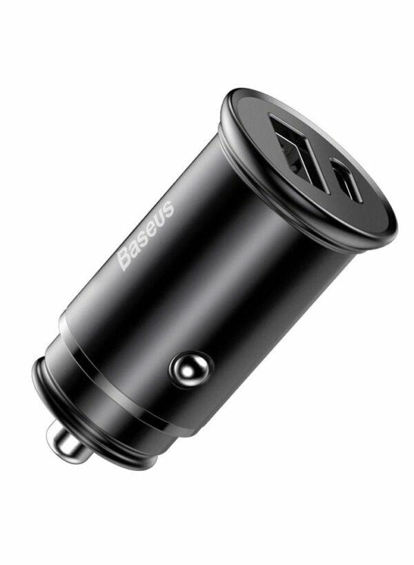 Incarcator auto Baseus Circular metal, 2 porturi USB iesire, pentru bricheta auto,  negru
