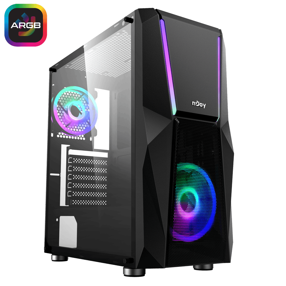 Carcasa nJoy Fort, Mid Tower NEGRU
