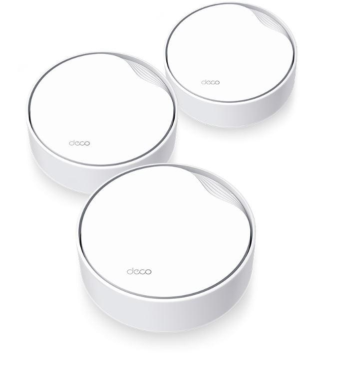 TP-Link AX3000 whole home mesh Wi-Fi 6 System, Deco X50-POE(3-pack); Dual- Band, Standarde Wireless: IEEE 802.11ax/ac/n/a 5 GHz, IEEE 802.11ax/n/b/g 2.4 GHz ,viteza wireless: 5 GHz: 2402 Mbps, 2.4 GHz: 574 Mbps, 2 x antene interne, 2×2 MU-MIMO, Mod Router, Mod Access Point, interfata: 3 x