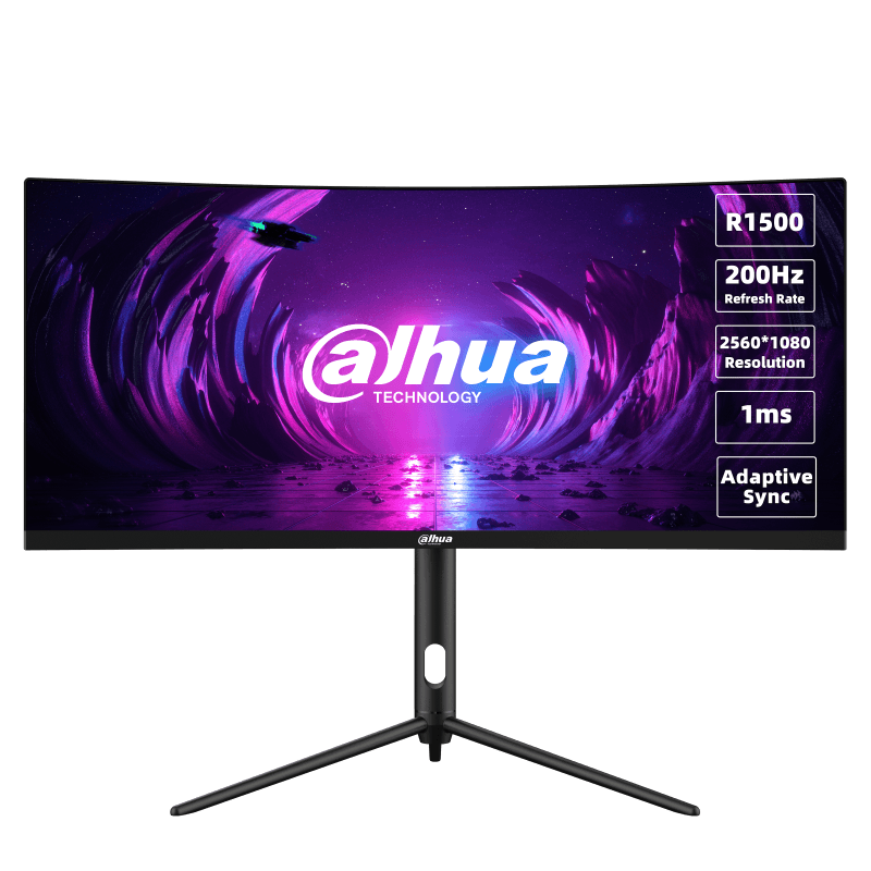 Monitor Dahua 30" DHI-LM30-E330CA, Diagonal (inch): 30, Diagonal (cm): 76, Aspect ratio: 21:9, Panel: VA, Resolution: 2560x1080, Refresh Rate: 200Hz, Response time MPRT: 1ms, Brightness (max): 250 cd/m², Contrast (static) : 3000:1, Viewing angle: 178/178, Color Gamut Type: Adobe RGB , Color Gamut