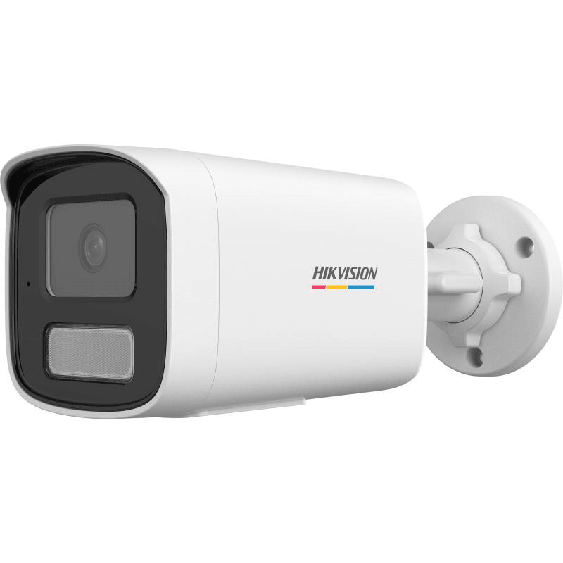 Camera de supraveghere IP Bullet 2MP ColorVu Hikvision DS-2CD1T27G2H- LIU(2.8MM), lentila fixa 2.8mm, iluminare: Color: 0.001 Lux @ (F1.0, AGC ON),B/W: 0 Lux with IR: 50m, microfon incorporat, interfata: 1 x RJ45 10 M/100 M self-adaptive Ethernet port, alarma la evenimente: Motion detection (support