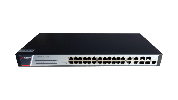 Switch 24 porturi POE Gigabit, Hikvision DS-3E2528P(B)(O-STD), Full Managed, 24  x Gigabit Poe electrical ports si 4 x Gigabit combo ports, SwitchingCapacity 336 Gbps, Packet Forwarding Rate 51 Mpps,putere POE 370 W, maxim 30W per port, Software Function: Device Maintenance, Reliability, WLAN, Port